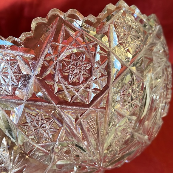Vintage cut crystal pinwheel pattern bowl - Picture 7 of 10